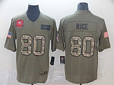 Nike 49ers 80 Jerry Rice 2019 Olive Camo Salute To Service Limited Jersey,baseball caps,new era cap wholesale,wholesale hats